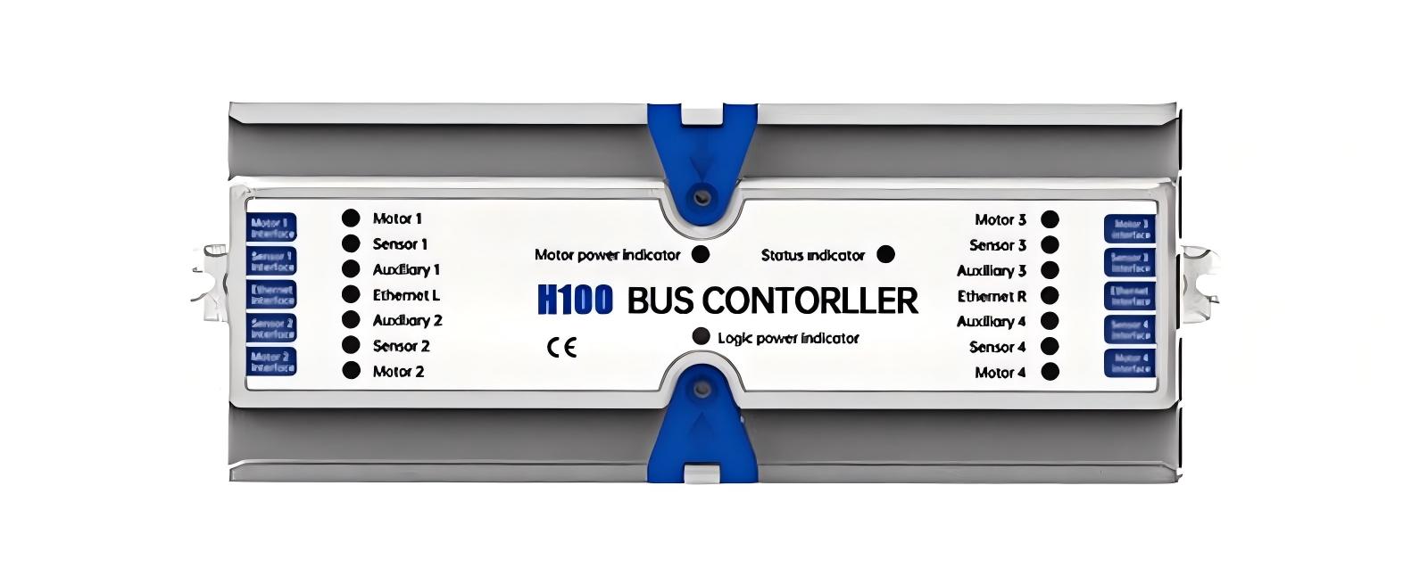 H100 motor drive roller controller dimensions and interface أبعاد وواجهة وحدة التحكم في محرك الأسطوانة H100