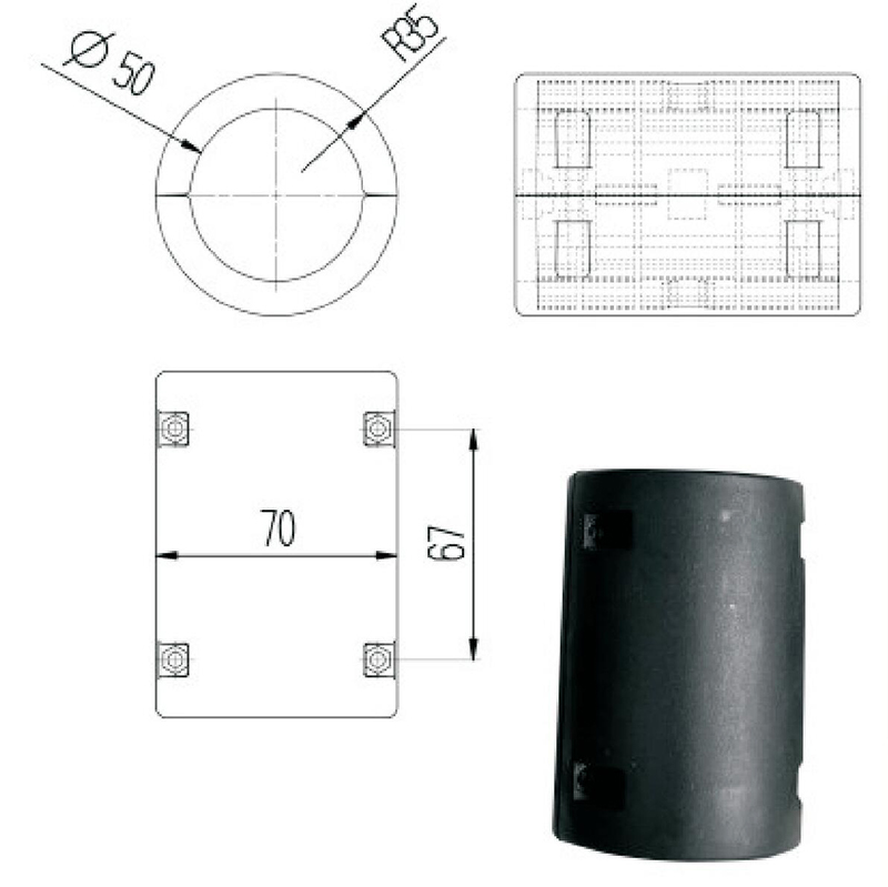 أحجام الأكمام الأسطوانة المستقيمة