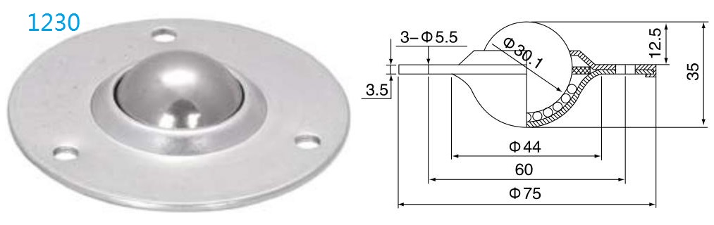 وحدة نقل الكرة شفة مستديرة