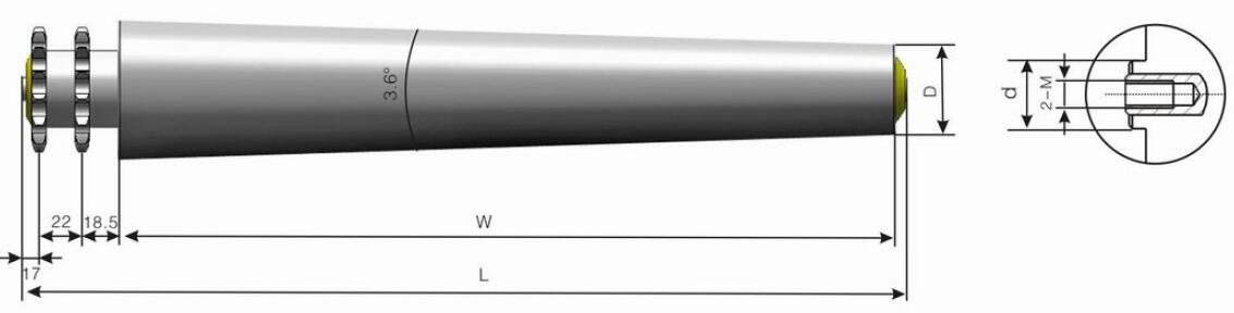 TP521 مسننة الصلب مدبب الأسطوانة