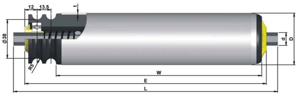 DR260 بكرة ناقلة من الصلب المجلفن على شكل حرف O