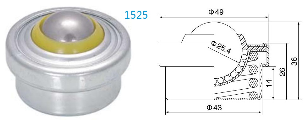 وحدة نقل الكرة لتثبيت المكونات المقاومة للصدمات 