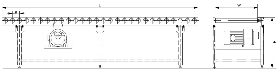 ناقل سلسلة ضرس مزدوج مدفوع