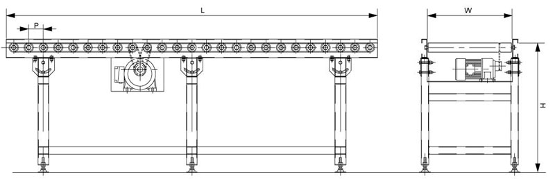 ناقل أسطواني يحركه حزام الأخدود