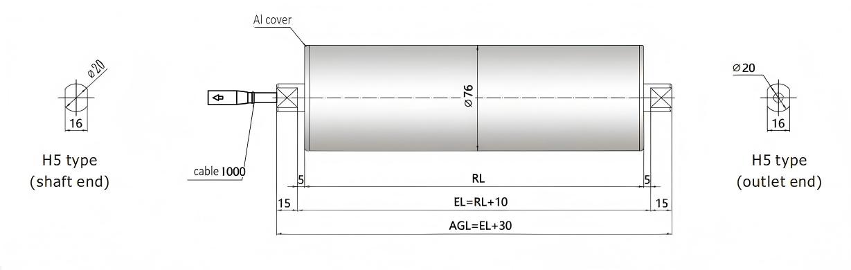 DGBL76 البعد الأسطوانة محرك المحرك العادي