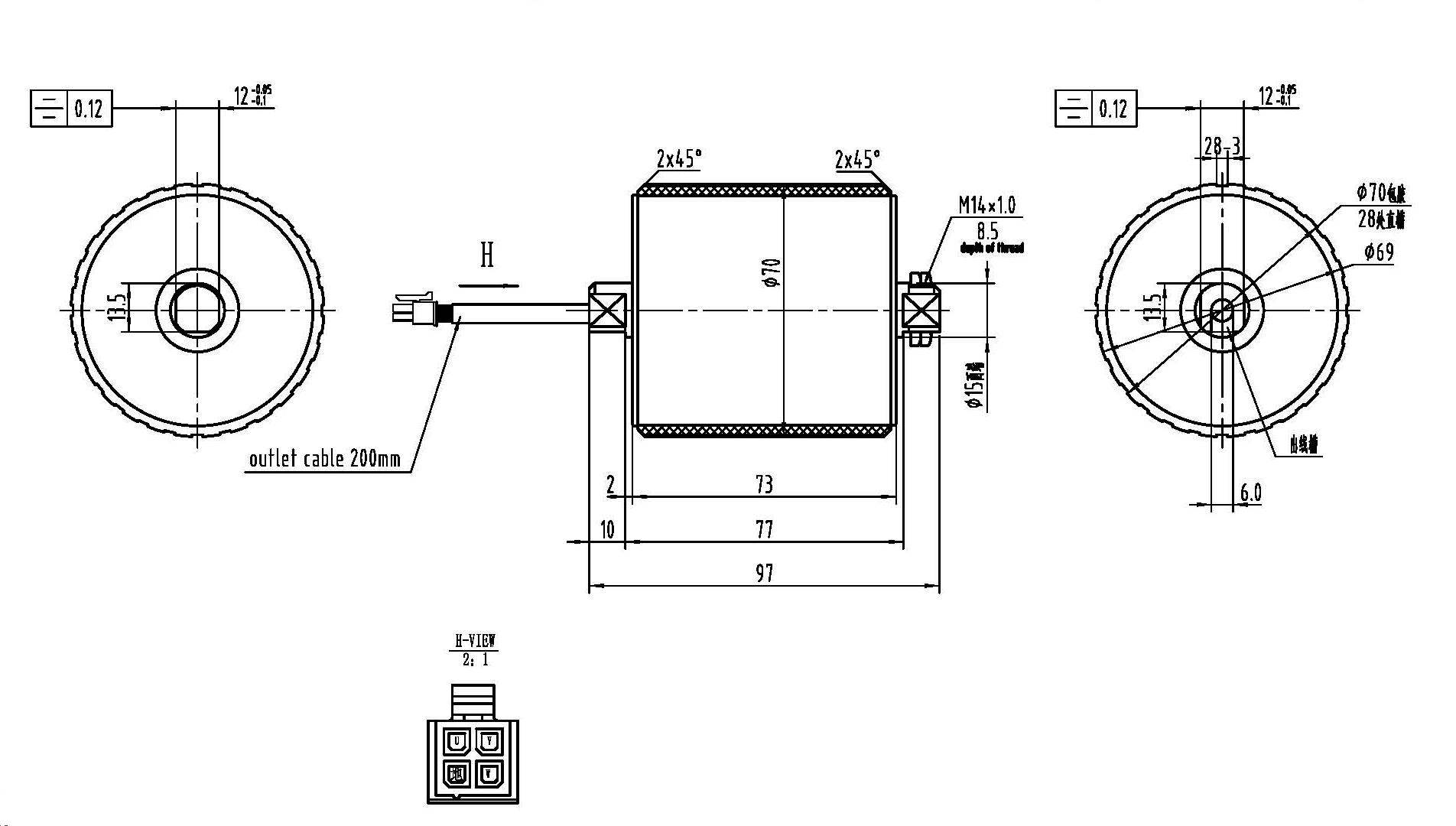 DGDD-67-50W-48V-350-1000RPMM-73L-P70-I الطراز (1)