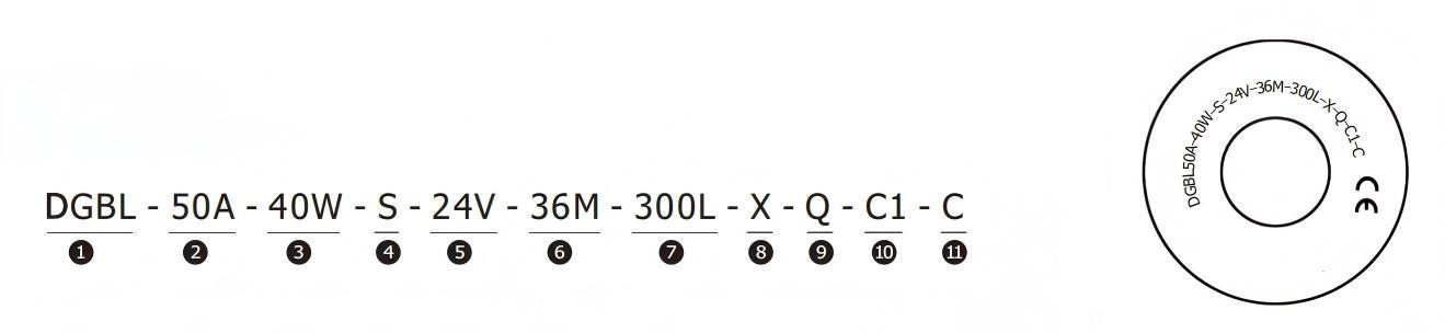 DGBL50A محرك مدفوعة الأسطوانة رقم مثال