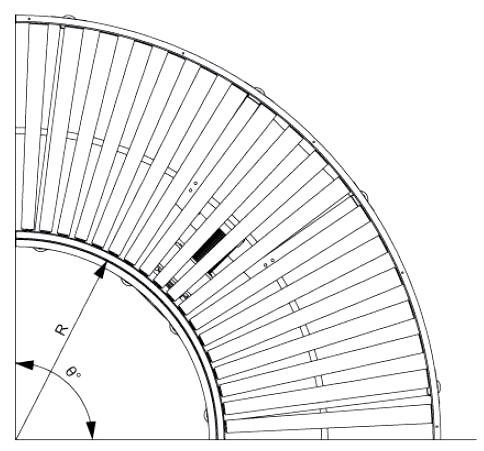 ناقل أسطواني منحني مدفوع بعجلة واحدة