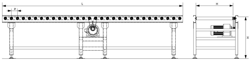 ناقل أسطوانة مدفوع بحزام مسنن