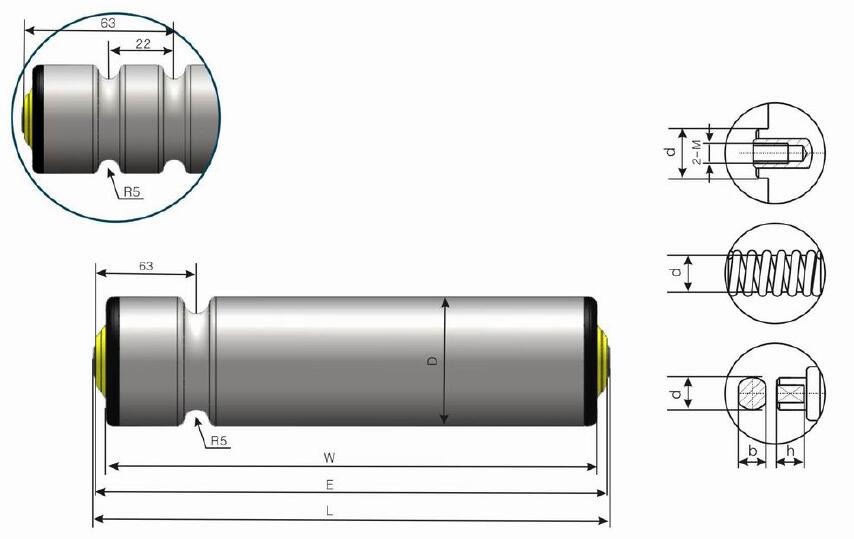 DR230 الأسطوانة الناقلة ذات الحزام الواحد من الفولاذ المجلفن
